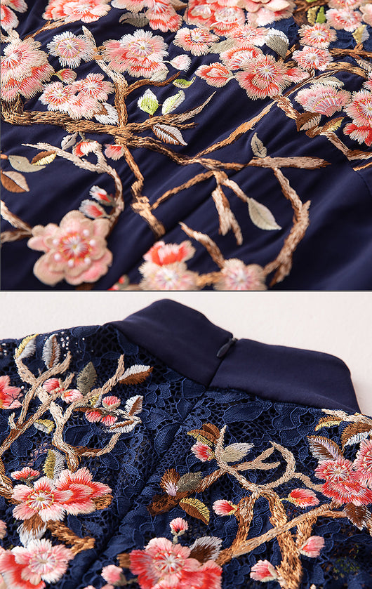 Vestido Chino Elegante con Bordado Floral Tradicional - Image 8