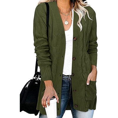 Abrigo Tejido Casual con Botones para Mujer - Otoño e Invierno - Image 4