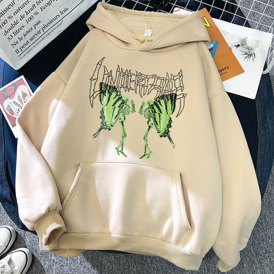Sudadera Gótica Harajuku Mariposas Calavera - Image 6
