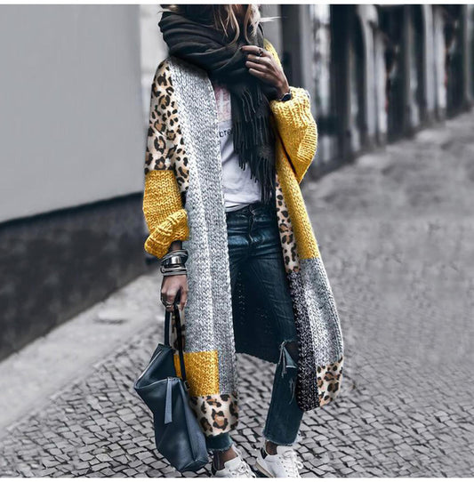 Cardigan de Bloques de Color para Mujer - Diseño Casual y Holgado