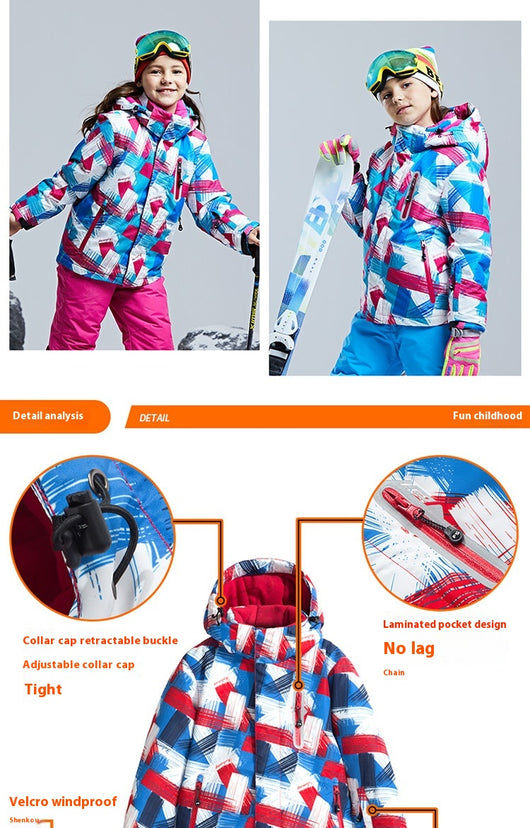 Chaqueta Impermeable para Esquí Infantil - Diseño Versátil para Tabla Simple y Doble - Image 24