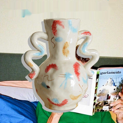 Jarrón Cerámico Nórdico para Decoración del Hogar