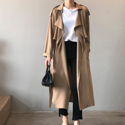 Abrigo Trinchera Largo para Mujer Estilo Británico Retro - Image 12