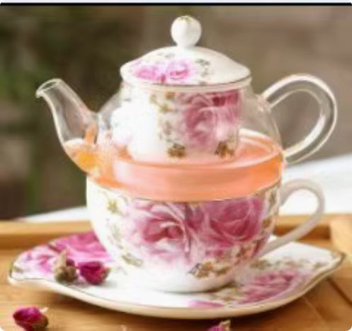 Juego de Té y Café de Cerámica con Cafetera de Vidrio Integrada - Image 2