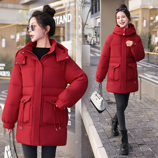 Abrigo de Invierno Coreano para Mujer - Algodón Grueso Largo - Image 6