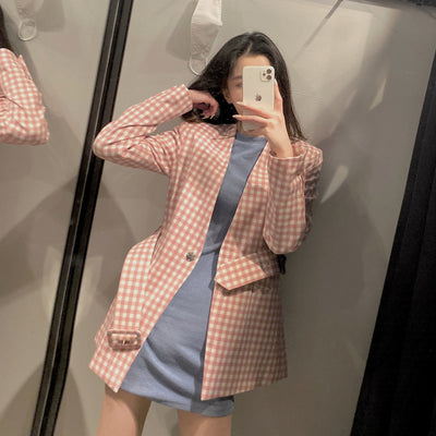 Blazer de Cuadros para Mujer - Traje Ejecutivo Premium - Image 6