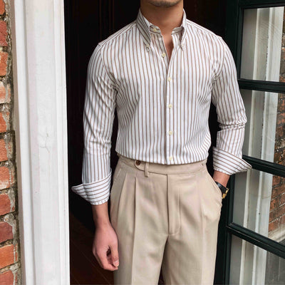 Camisa Casual de Rayas Italianas Manga Larga - Image 10