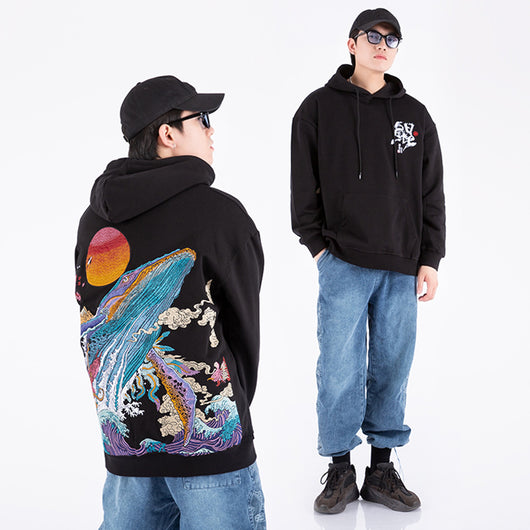 Suéter Hoodie para Hombre con Bordado Artesanal Pesado