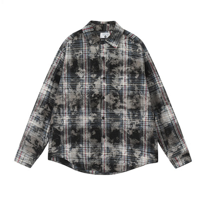 Camisa Cuadros Estilo Retro Americano con Estampado Vintage - Image 5