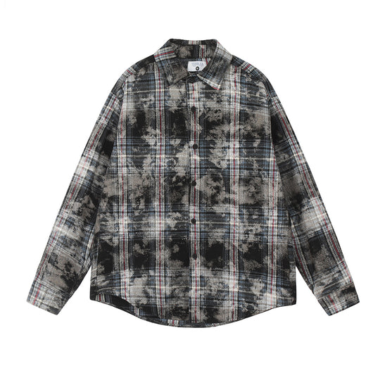 Camisa Cuadros Estilo Retro Americano con Estampado Vintage - Image 5