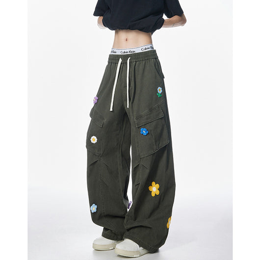 Pantalones de Trabajo Retro Multi-bolsillos Corte Recto Unisex - Image 3