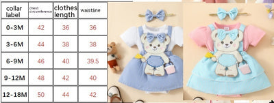 Vestido Corto para Bebé con Tirantes Bordados y Osito Adorable - Image 9