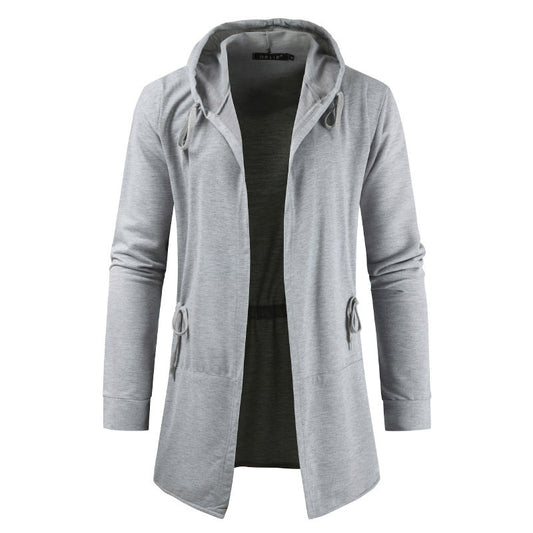 Suéter Cardigan Hoodie Coreano de Largo Medio para Hombre