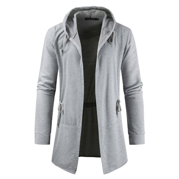 Suéter Cardigan Hoodie Coreano de Largo Medio para Hombre