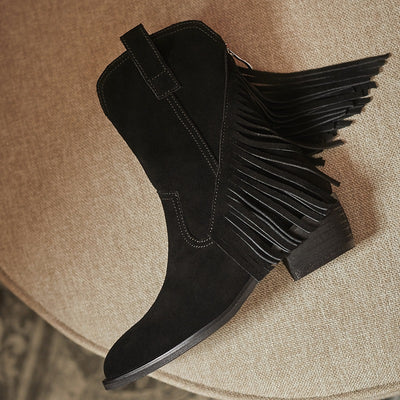 Botas de Tacón Grueso con Punta y Borlas - Image 11