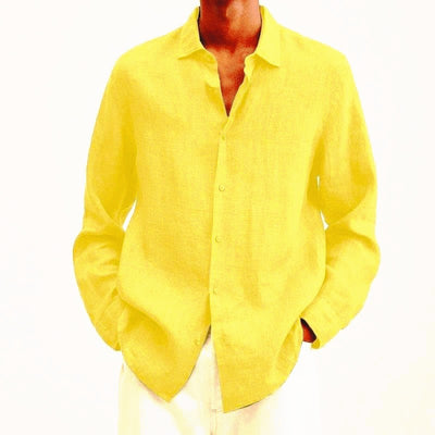 Camisa Cardigan Holgada con Solapa para Hombre - Botones Frontales - Image 13