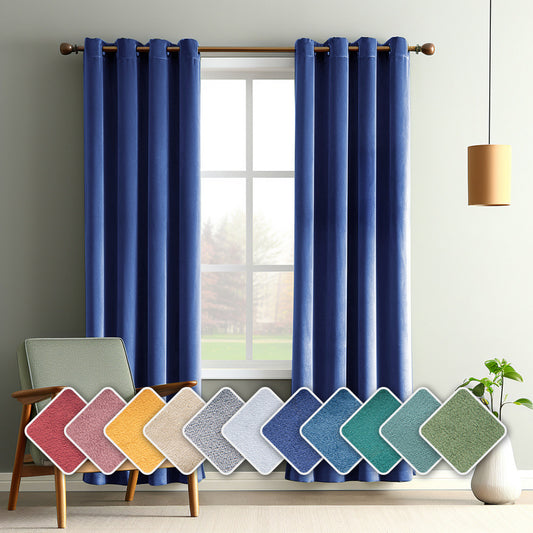 Cortinas Blackout Vintage de Terciopelo Liso - Aislamiento Térmico y Oscurecimiento Total