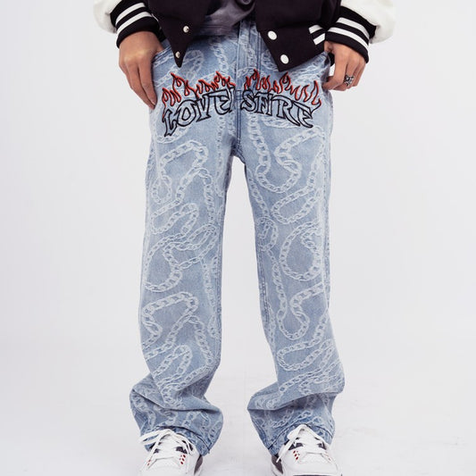 Pantalones Rectos Retro Estilo Europeo Americano