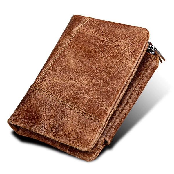 Billetera Retro de Cuero para Hombre con Múltiples Compartimentos