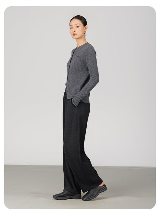 Pantalones de Lana Rectos Térmicos Talle Alto Slim Otoño Invierno - Image 33
