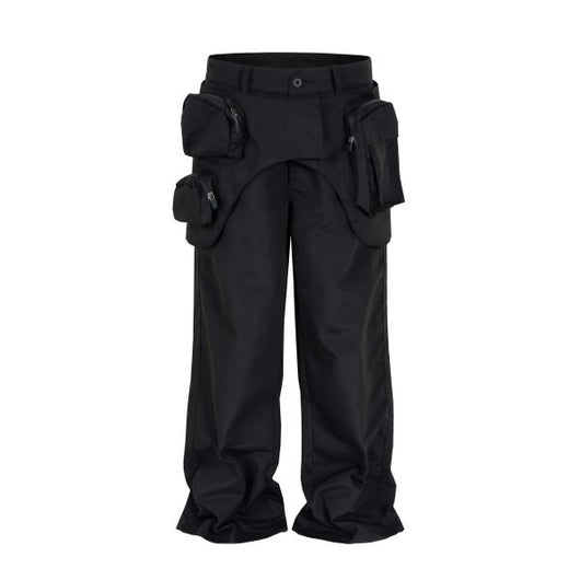 Pantalón Overol Ancho Deslavado con Bolsa Cintura Desmontable 2 en 1 - Image 5