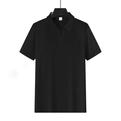 Polo Deportivo Hombre Cuello V Tejido Waffle Manga Corta Suelta - Image 13