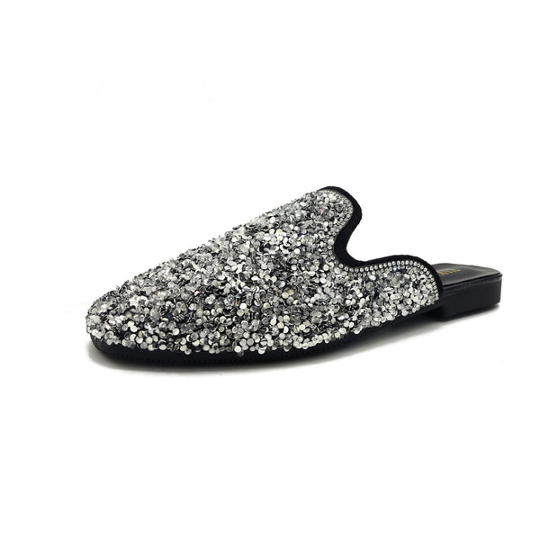 Pantuflas Coreanas Elegantes con Moño y Lentejuelas