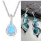 New S925 Plateado Azul Drop Pendant Necklace Bracelet Necklace and earrings