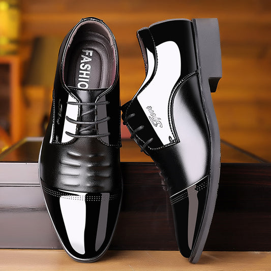 Zapatos de Cuero Charol Casual con Punta Afilada para Hombre