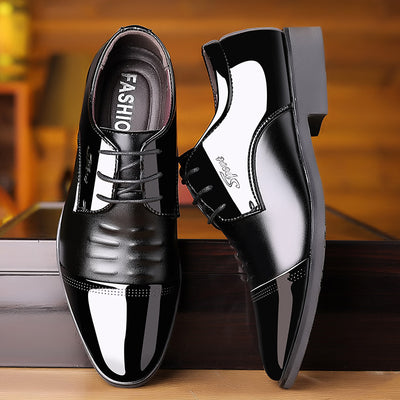 Zapatos de Cuero Charol Casual con Punta Afilada para Hombre