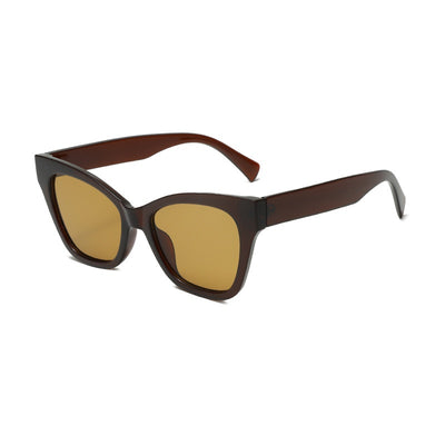 Fashion sunglasses with clear oval frames, dark gray lenses, and tortoise shell patterned temples. - Image 15
