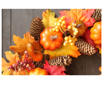 Corona de Cosecha Otoñal con Calabaza y Bayas - Decoración Colgante para Puerta Acción de Gracias - Image 11