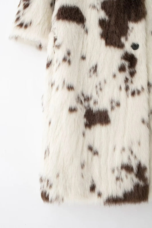 Abrigo de Piel Sintética con Estampado Animal - Image 7