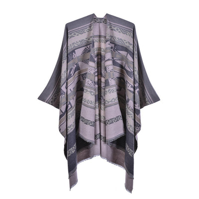 Chal Dividido Jacquard Grueso y Cálido - Estilo Europeo y Americano - Image 22