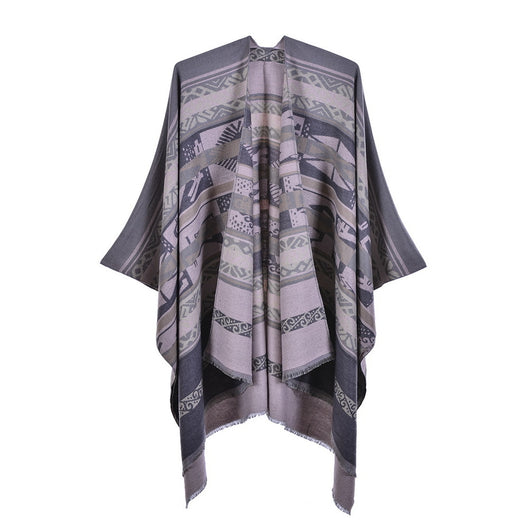 Chal Dividido Jacquard Grueso y Cálido - Estilo Europeo y Americano - Image 22