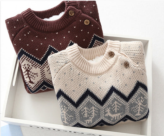Suéter Tejido Retro Grueso Acolchado para Niños y Niñas - Image 6