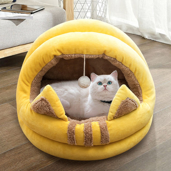 Cama Nido Semiencerrada para Gatos - Refugio Fresco de Verano