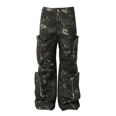 Pantalón Cargo Estilo Militar Amekaji con Múltiples Bolsillos y Corte Recto - Image 5