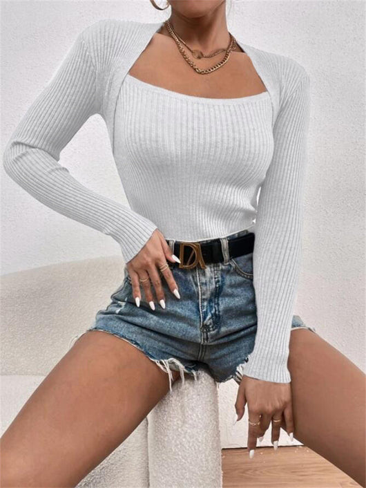 Blusa Ajustada de Punto Manga Larga para Mujer - Image 28