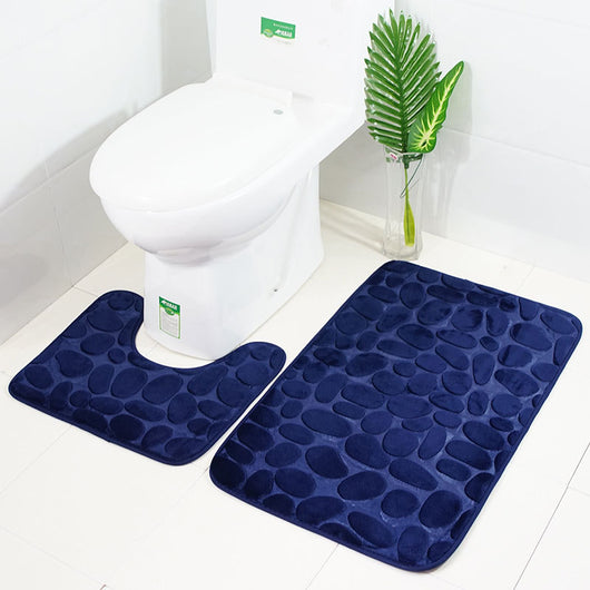 Juego de Tapetes Antideslizantes para Baño con Diseño de Piedra de Río - Image 22