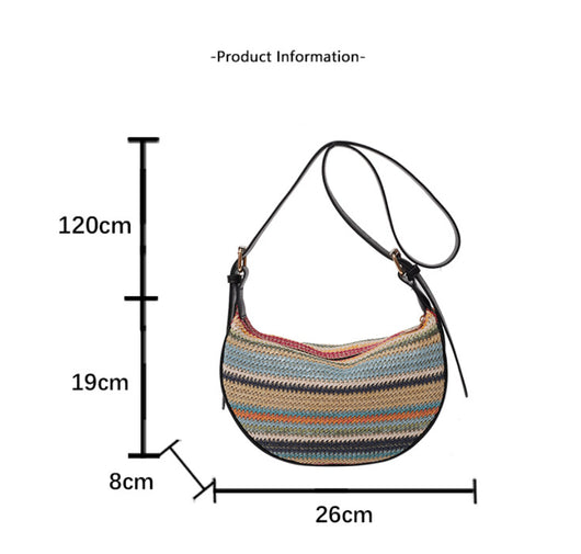 Bolsa Tote de Rafia Arcoíris para Mujer - Bolso Casual de Hombro - Image 9