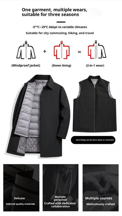 Chaqueta de Plumas de Pato Blanca para Hombre - Estilo Casual Ejecutivo - Image 13