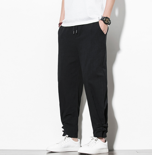 Pantalones Deportivos Hombre Algodón Lino Estilo Asiático - Image 5