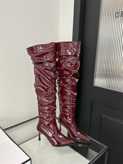 Botas Stiletto Over The Knee Estilo Texturizado Otoño - Image 16