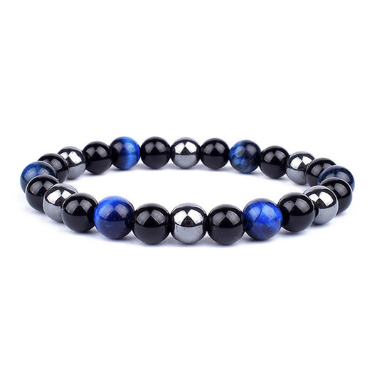 Pulsera de Piedras Tricolor con Ojo de Tigre y Mineral de Hierro - Image 3