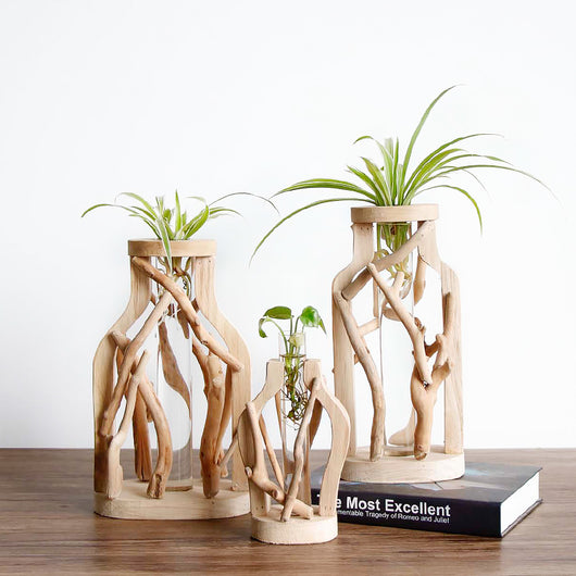 Jarrón de Madera Maciza Artesanal con Diseño de Paisaje - Image 12