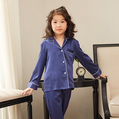 Pijamas de Seda Manga Larga para Niños y Niñas - Conjunto Fresco y Cómodo - Image 5