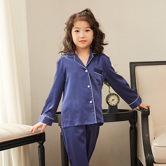 Pijamas de Seda Manga Larga para Niños y Niñas - Conjunto Fresco y Cómodo - Image 5