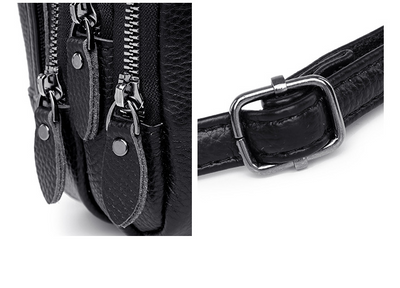 Bolso Bandolera de Cuero Multicapa - Diseño Minimalista y Funcional - Image 9