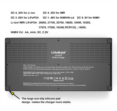 Cargador de Baterías LCD 12 Espacios Lii-S12 - Image 19